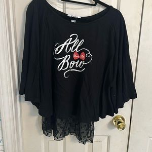 Disney Parks caplet with sheer polka dot mesh